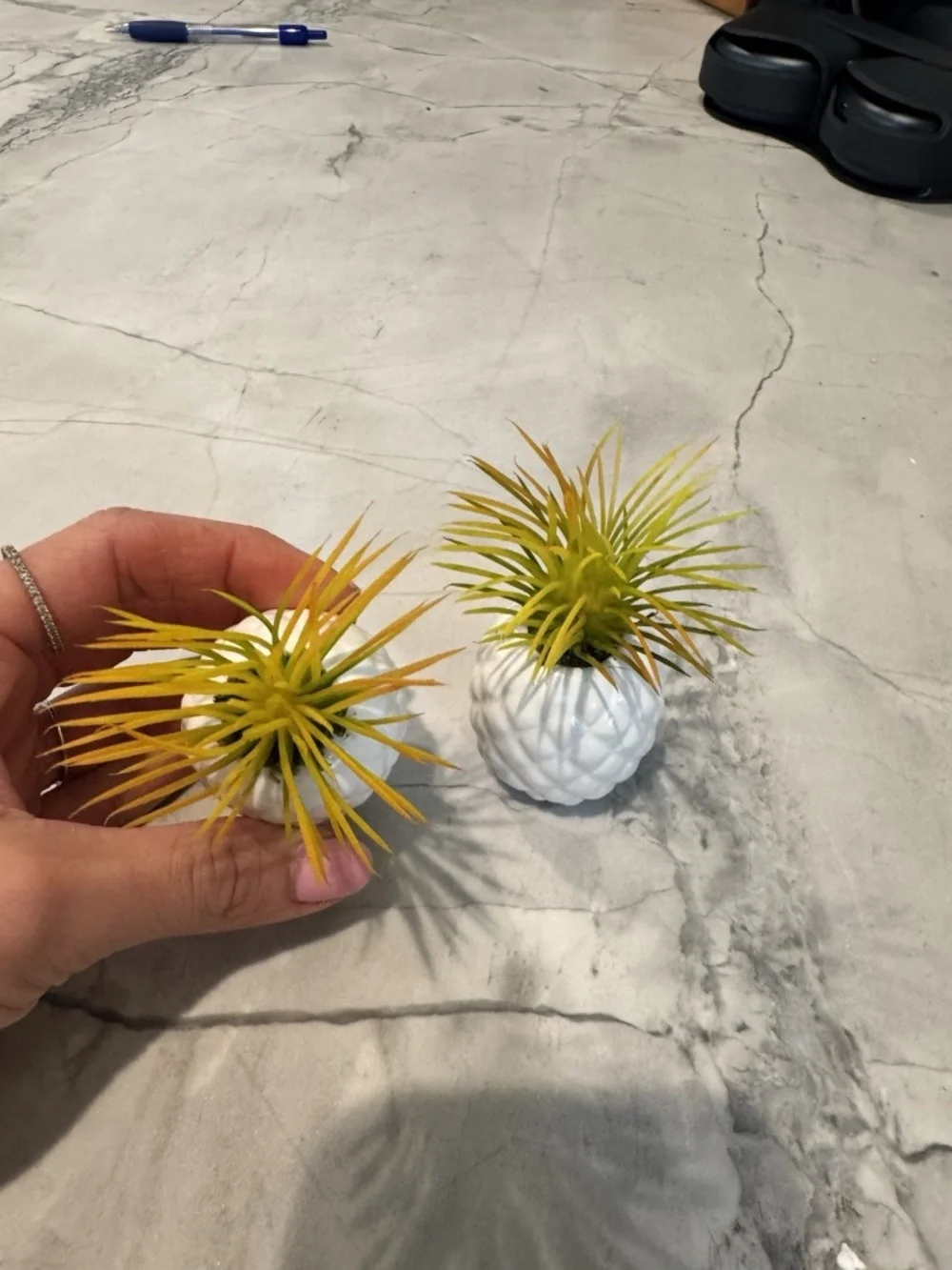 Set of 2 Ceramic Pineapple Figurines